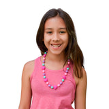 Munchables Hearts Chew Necklace Worn by Teen Girl.