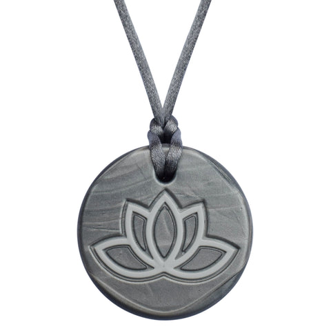 Silver Lotus Adult Chew Necklace