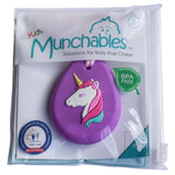 The Munchables Unicorn Chew Necklace comes in a reuseable package for easy storage.