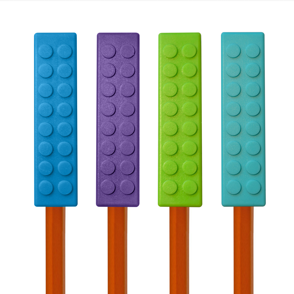 Chew Blockz Pencil Toppers (Set of 4 - Purples) – Medium Chew