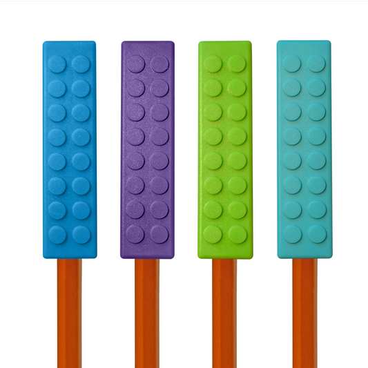 Chew Blockz Pencil Toppers (Set of 4 - Purples) – Medium Chew