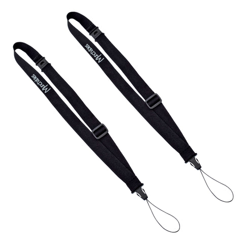 Set of 2 thick satin neck lanyards. Chew Proof breakaway safety clasp.