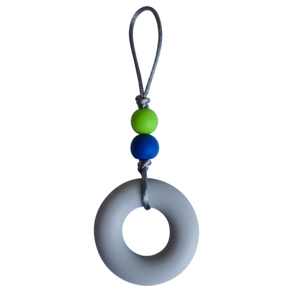 Donut Zipper Pull - Grey (Stronger Chew)  – X-Strong Chew Sensory Chewelry