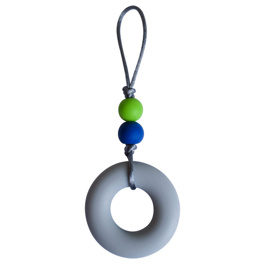 Donut Zipper Pull - Grey (Stronger Chew)