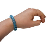 Munchables Fidget Bracelet in blue on wrist