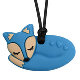 Munchables blue fox biting necklace