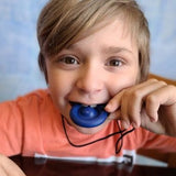 Kid chewing on Munchables Pop It Bubble Popper Fidget Sensory Chewable Jewelry