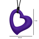 Heart chewy pendant for adults or teens measures 7cm high by 6.5cm wide.