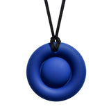 Munchables Bubble Popper Chew Necklace - Push Bubbles Pop Fidget Pop It in Navy Blue