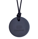 Back of chew necklace has raised textured bumps for added tactile interest.