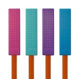 Back of LEGO Brick Style Chewable Pencil Toppers have 4 columns of raised tactile bumps.