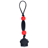 Munchables Chewable Zipper Pull in Black and Red.