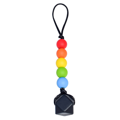 Munchables Chewable Zipper Pull in Rainbow Colours.