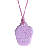 Munchables Cupcake Chew Necklace Reverse Side with textured bumps and Lines for Added tactile interest