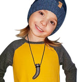 Munchables Dino Tooth Chew Necklace Worn by Boy