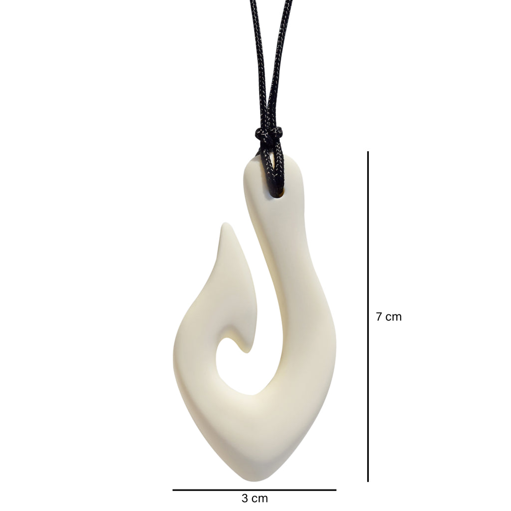 Munchables Chewelry - Hawaiian Fish Hook Sensory Chew Necklace (Bone)