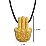 The Munchables Hasma Hand adult chew necklace measures 4.25cm tall by 3cm wide.