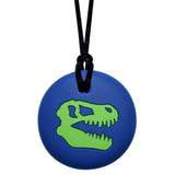 Munchables Dino Skull Chew Necklace for boys in Navy and Green