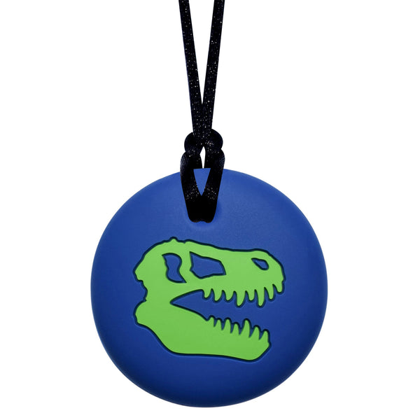 Munchables Dino Skull Chew Necklace for boys in Navy and Green