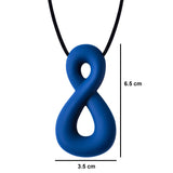 Infinity Shaped Adult Chew Necklace with measurement of 6.5cm by 3.5cm