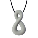 Infinity Shaped Adult Chew Necklace in grey