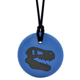 Munchables Dinosaur Skull Chew Necklace in Black and Navy for boys