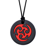 Munchables Red Black Ninja Star Chewelry Strung on a Black Cord.