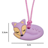 The Munchables Fox Chew Necklace measures 3.3cm high by 5cm wide.