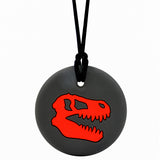 Munchables Dinosaur Skull Chew Necklace in Black and Red