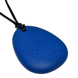 The Munchables Spider Sensory Chew Necklace features a raised web design on the reverse side for added sensory stimulation.