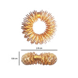 Munchables Spiky Sensory fidget Finger Ring in gold. Measures .8cm high by 2.8cm in total diameter