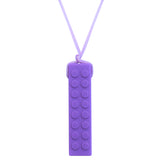 Kids Purple LEGO Brick shaped anxiety necklace