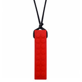 LEGO shaped chew necklace in red.