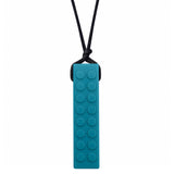 LEGO-like Chew Necklace for girls and boys by Munchables in teal.