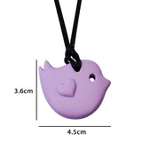 Munchables Purple Bird Chewelry measures 4.5cm wide by 3.6cm high.
