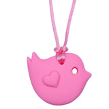 Munchables Pink Bird Chew Necklace.